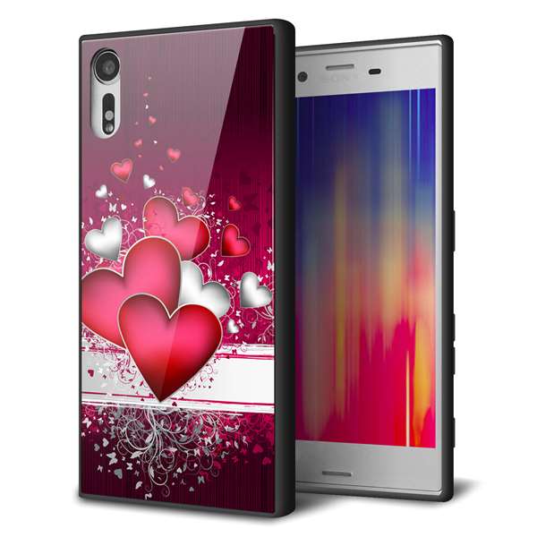 Xperia XZ SOV34 au 強化ガラス&TPUスマホケース ガラプリ【VA835 ハートの息吹】