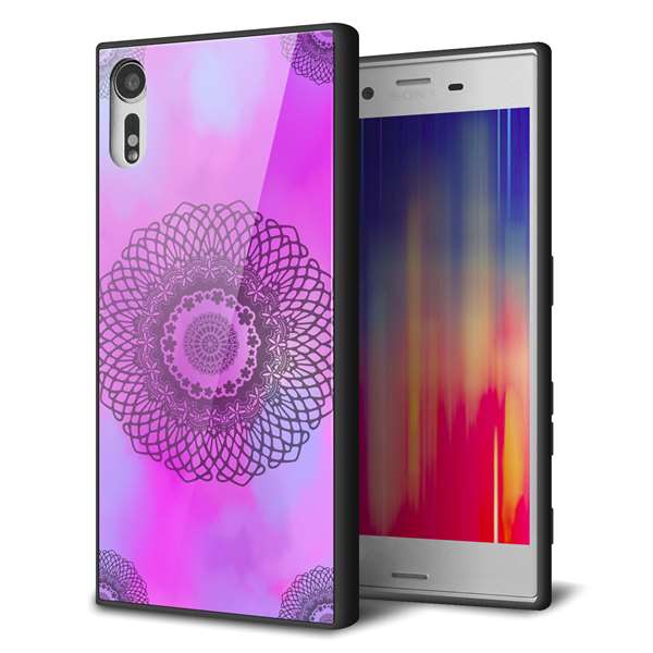 Xperia XZ SOV34 au 強化ガラス&TPUスマホケース ガラプリ【YJ344 レース】
