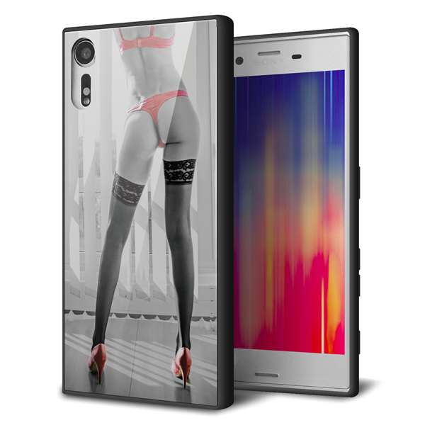 Xperia XZs SOV35 au 強化ガラス&TPUスマホケース ガラプリ【KM889 ハイヒール】