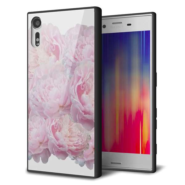 Xperia XZs SOV35 au 強化ガラス&TPUスマホケース ガラプリ【YI885 フラワー6】