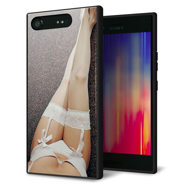 Xperia XZ1 SOV36 au 強化ガラス&TPUスマホケース ガラプリ【KM888 ストッキング】