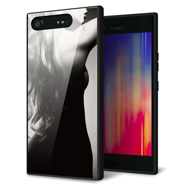 Xperia XZ1 SOV36 au 強化ガラス&TPUスマホケース ガラプリ【KM890 バックスタイル】