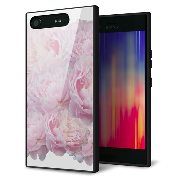Xperia XZ1 SOV36 au 強化ガラス&TPUスマホケース ガラプリ【YI885 フラワー6】