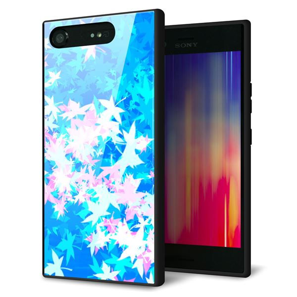 Xperia XZ1 SOV36 au 強化ガラス&TPUスマホケース ガラプリ【YJ290 デザインもみじ】