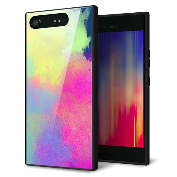 Xperia XZ1 SOV36 au 強化ガラス&TPUスマホケース ガラプリ【YJ294 デザイン色彩】