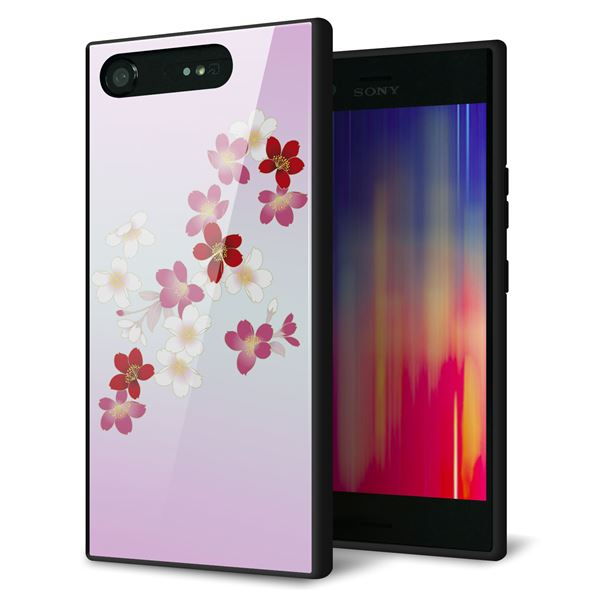Xperia XZ1 SOV36 au 強化ガラス&TPUスマホケース ガラプリ【YJ320 桜 和】