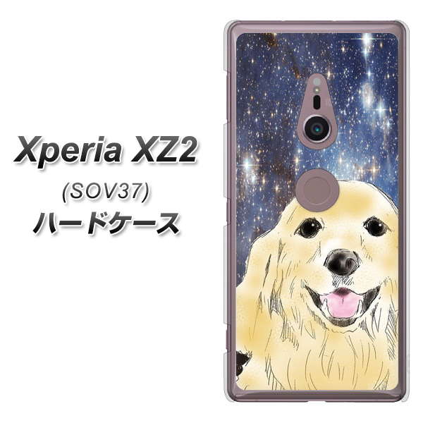 Xperia XZ2 SOV37 au YD828 ゴールデンレトリバー04 ハードケース 背面印刷