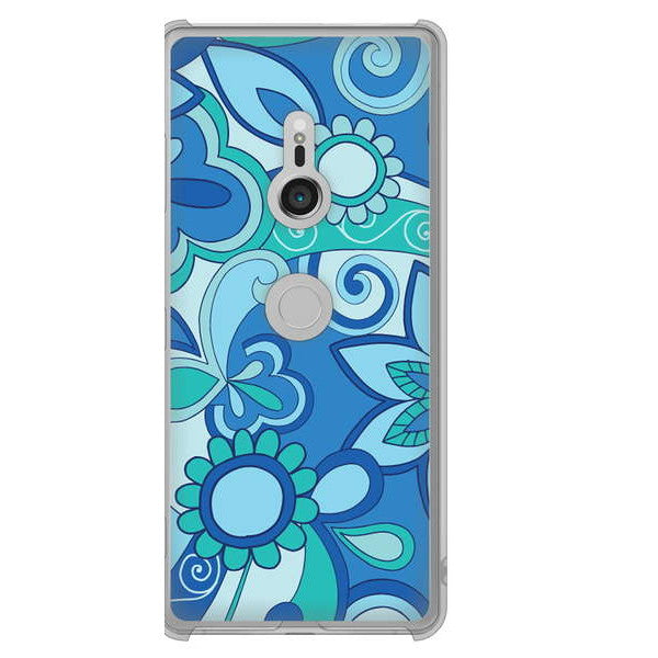Xperia XZ3 SOV39 au 409 ブルーミックス ハードケース 背面印刷