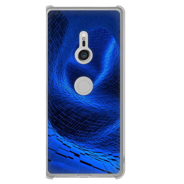 Xperia XZ3 SOV39 au 1302 ワープブルー ハードケース 背面印刷
