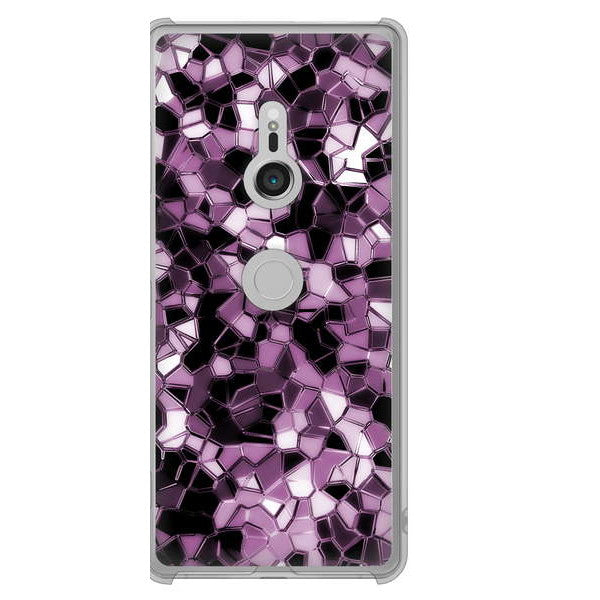 Xperia XZ3 SOV39 au EK837 テクニカルミラーパープル ハードケース 背面印刷