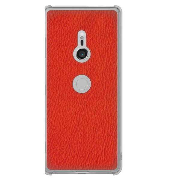 Xperia XZ3 SOV39 au EK852 レザー風レッド ハードケース 背面印刷