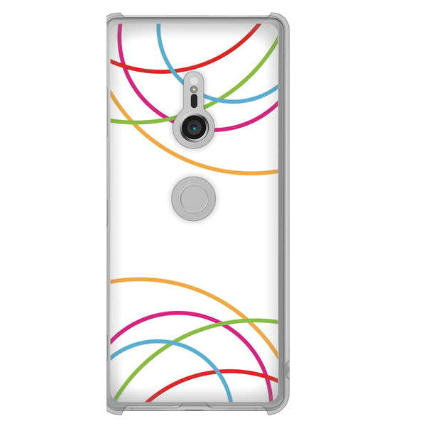 Xperia XZ3 SOV39 au IB912 重なり合う曲線 ハードケース 背面印刷