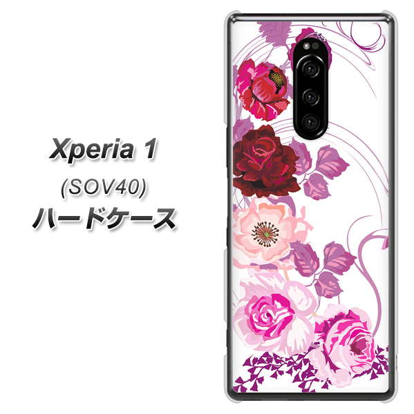 Xperia 1 SOV40 au 116 6月のバラ ハードケース 背面印刷