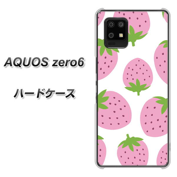 AQUOS zero6 SC816 大きいイチゴ模様 ピンク ハードケース 背面印刷