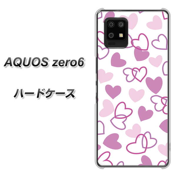 AQUOS zero6 VA928 ハートがいっぱい パープル ハードケース 背面印刷