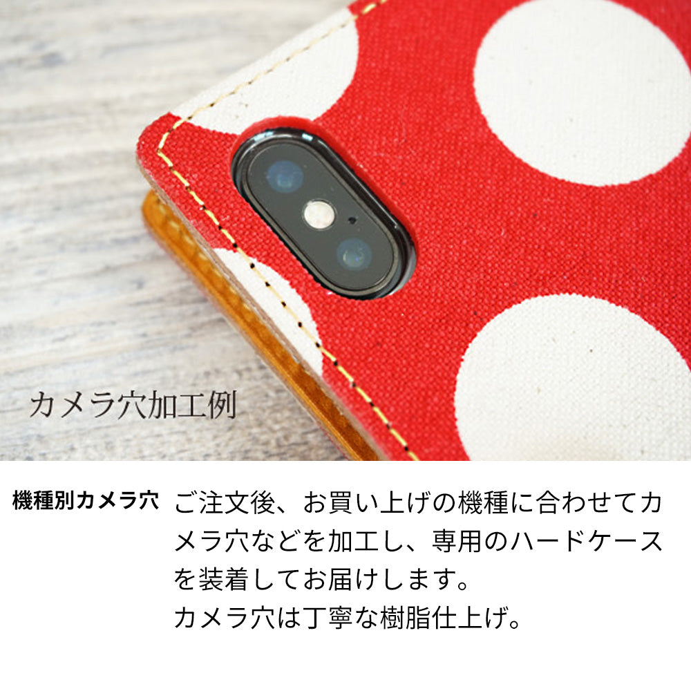 iPhone 18 Pro Max 水玉帆布×本革仕立て 手帳型ケース 耐衝撃