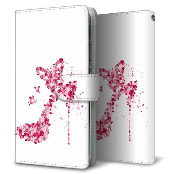 iPhone 18 Pro Max 387 薔薇のハイヒール 通常型 プリント手帳型ケース