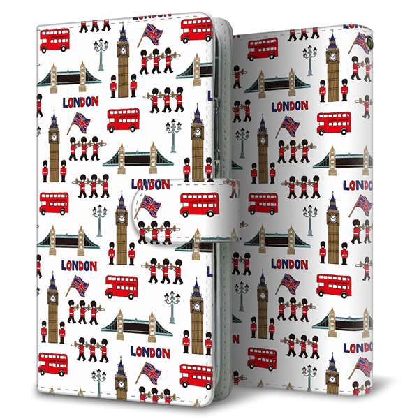 iPhone 18 Pro Max EK811 ロンドンの街 通常型 プリント手帳型ケース