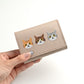 サンポ刺繍 シンプル 三つ折り財布 【 シュリンクレザー 刺繍 】 ミニ財布 ミニウォレット コンパクトウォレット 本革