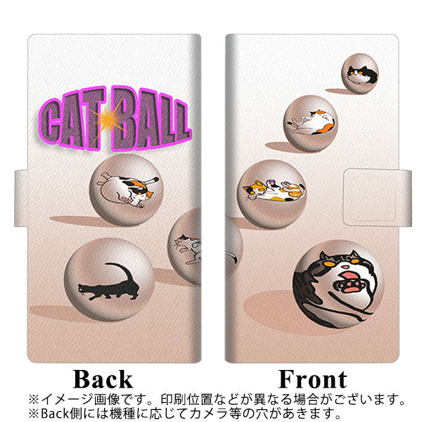 iPhone 18 Pro Max YA933 CAT BALL 薄型スリム プリント手帳型ケース