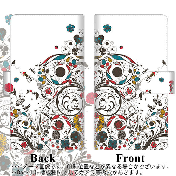 iPhone 18 Pro EK908 カラフルな花と鳥 通常型 プリント手帳型ケース