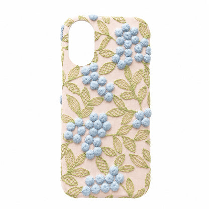 Google Pixel 9 ぷっくりミモザ 刺繍 くすみカラー まるっと全貼りハードケース