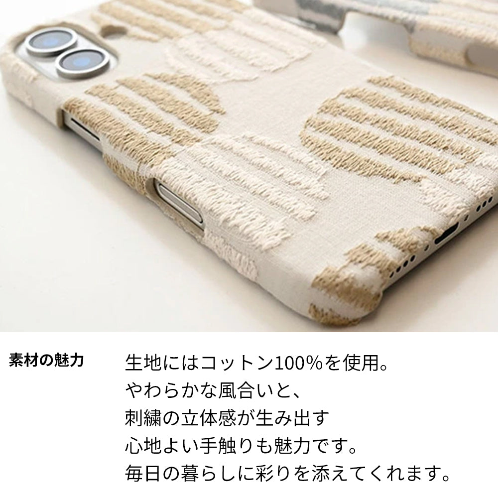iPhone 18 Pro Max 北欧 サークル ストライプ 刺繍 まるっと全貼りハードケース スマホケース
