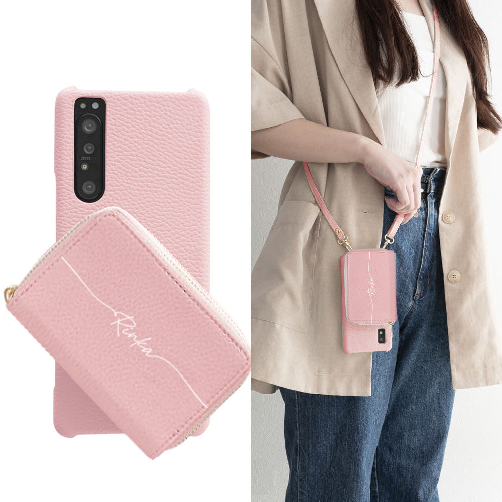 iPhone 18 Pro Max 回転式ミニ財布付きスマホショルダー くすみカラー Simple