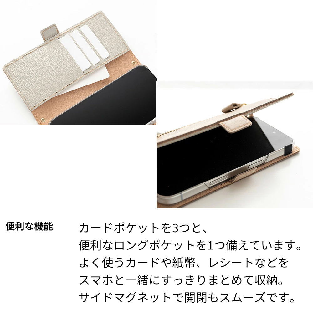 Xperia 10 VI SO-52E docomo 姫路レザー シュリンクレザー ファスナーポケット付き スマホケース 手帳型 本革 サイドマグネット スマホショルダー