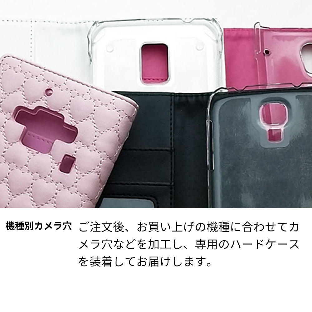 AQUOS sense4 SH-41A docomo ハートのキルトデコ 手帳型ケース 耐衝撃