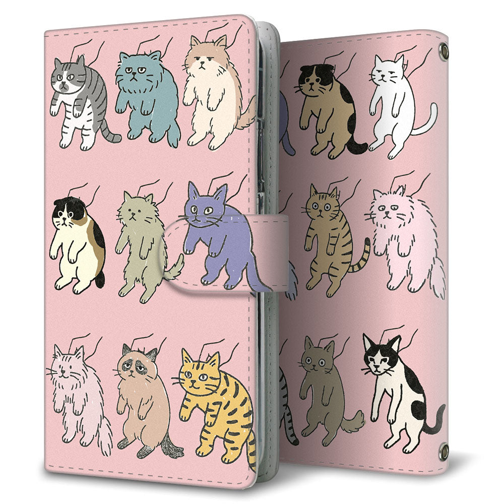 iPhone 18 Pro Max 借りてきた猫 プリント手帳型ケース 耐衝撃