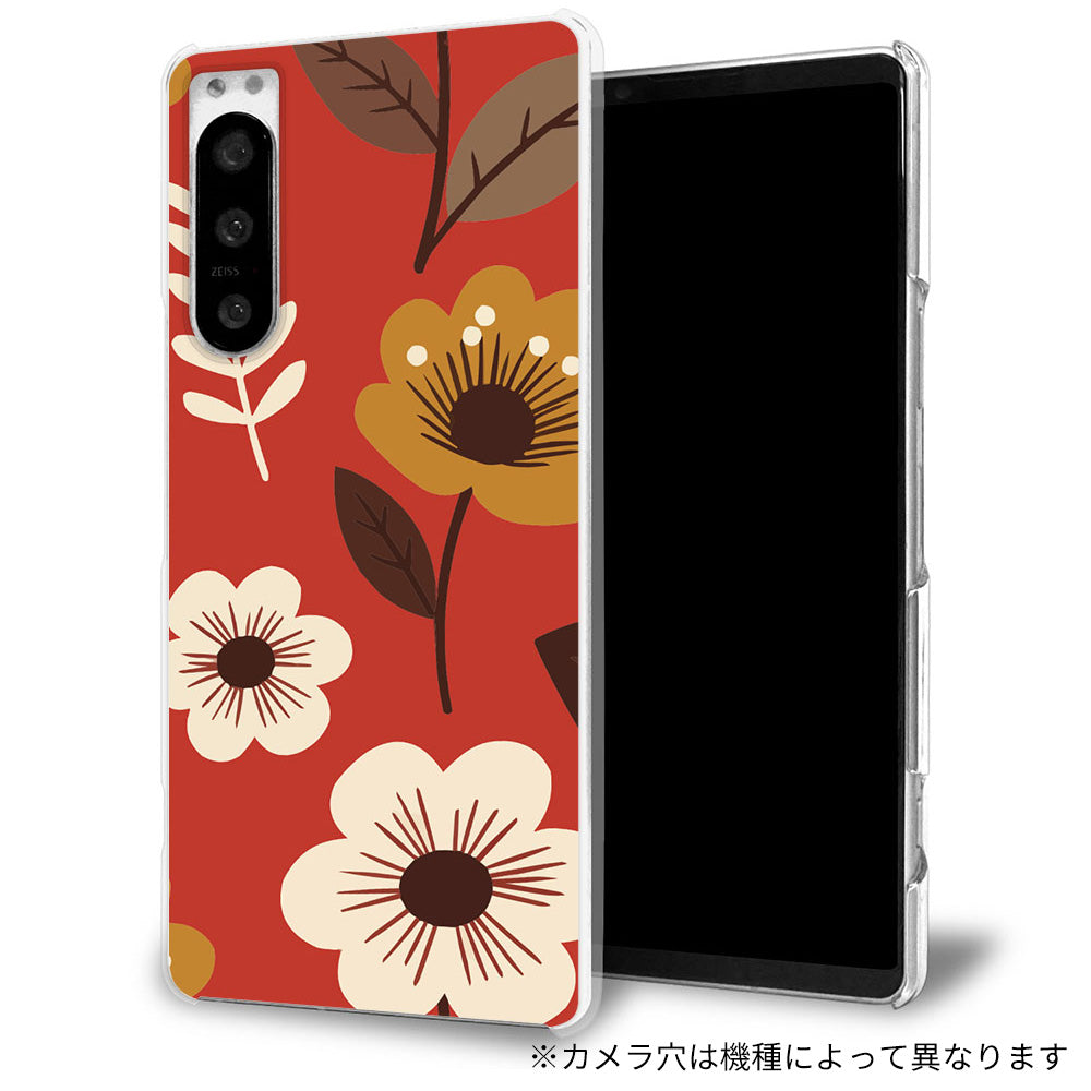 iPhone 17 北欧風花柄 大人かわいい 透明クリアハードケース