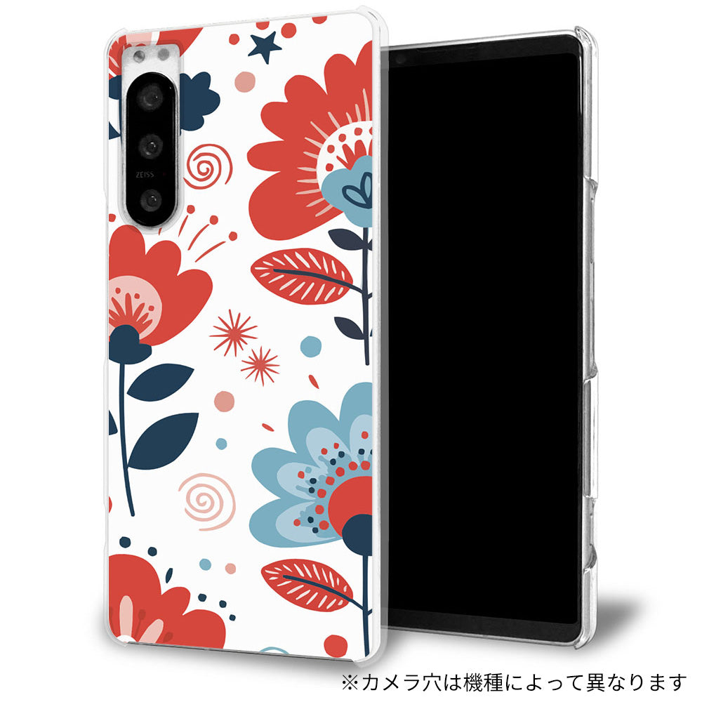 iPhone 17 北欧風花柄 大人かわいい 透明クリアハードケース