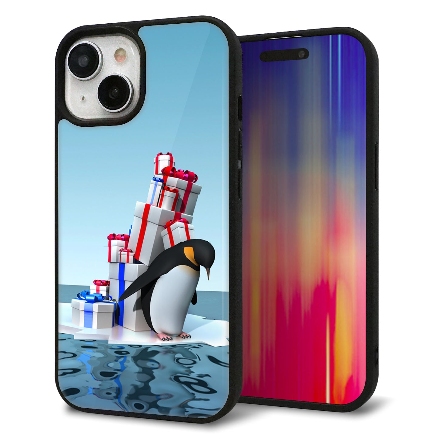 iPhone 15 強化ガラス＆TPUスマホケース ガラプリ【XA805 人気者は辛い…】