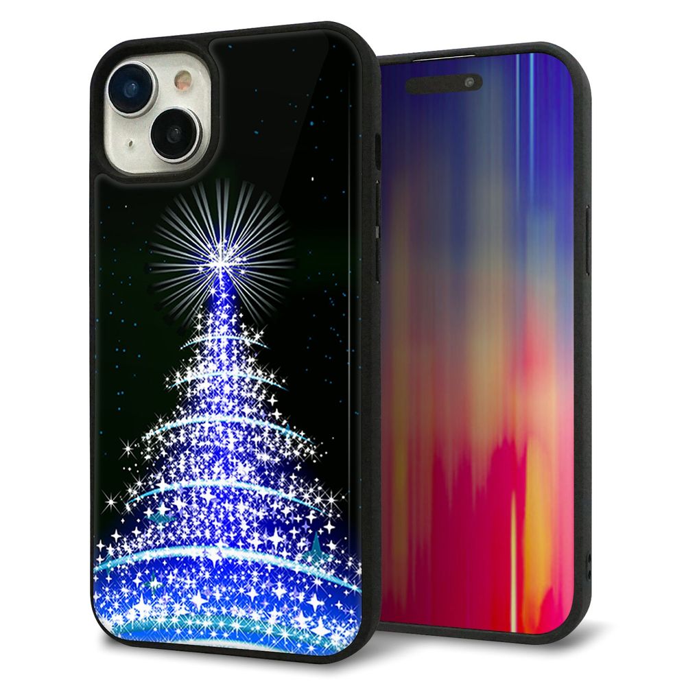 iPhone 15 Plus 強化ガラス＆TPUスマホケース ガラプリ【589 ブルーライトツリー】