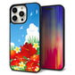 iPhone 15 Pro Max 強化ガラス＆TPUスマホケース ガラプリ【VA821 ハイビスカスと青空】