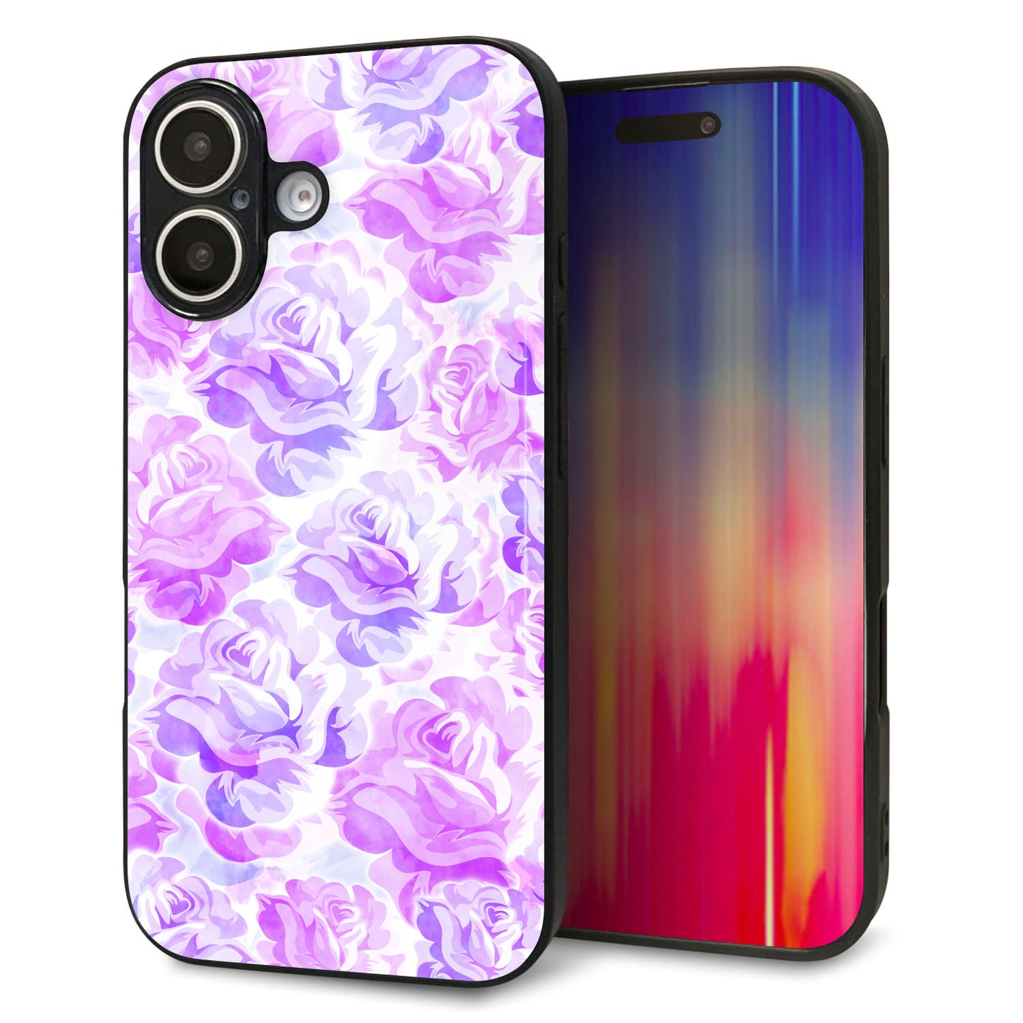 iPhone 16 強化ガラス＆TPUスマホケース ガラプリ【SC929 ローズ パープル】