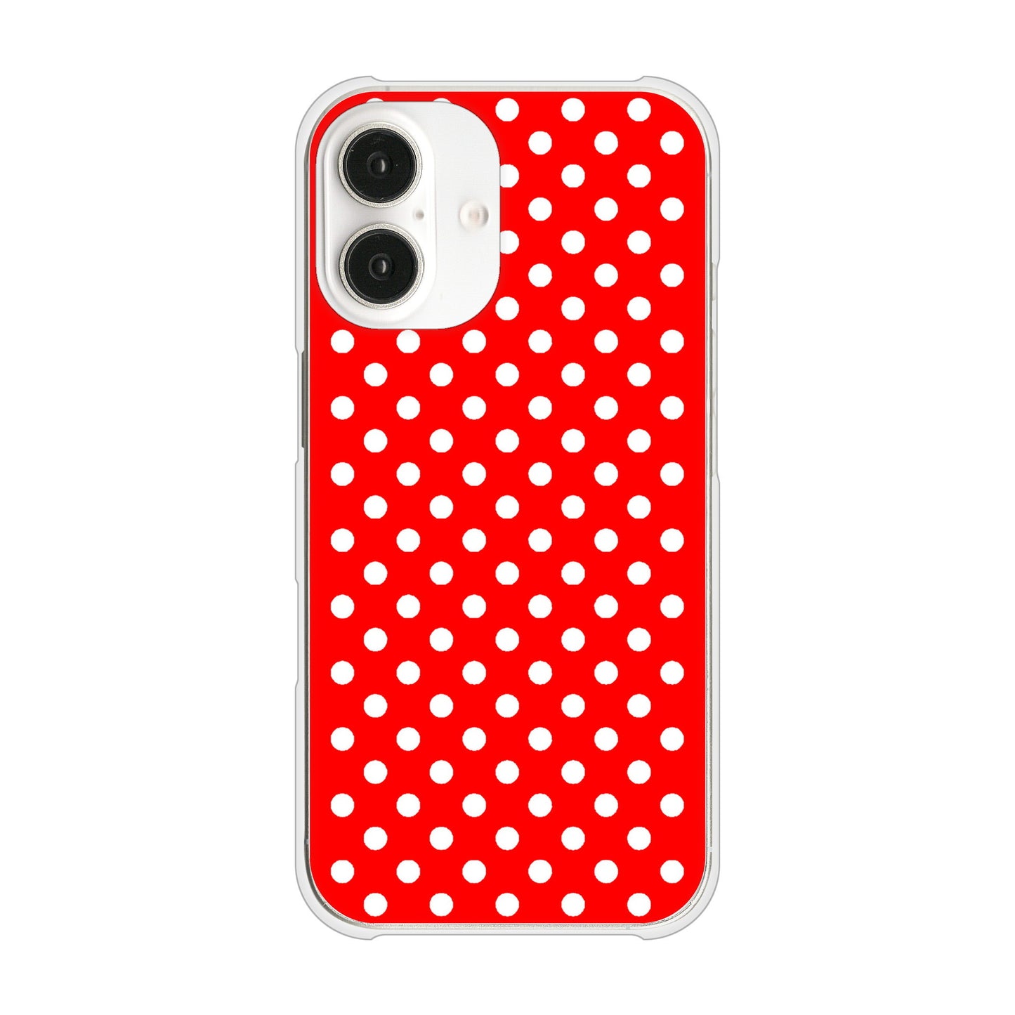 iPhone 16 シンプル柄（水玉） ハードケース 背面印刷