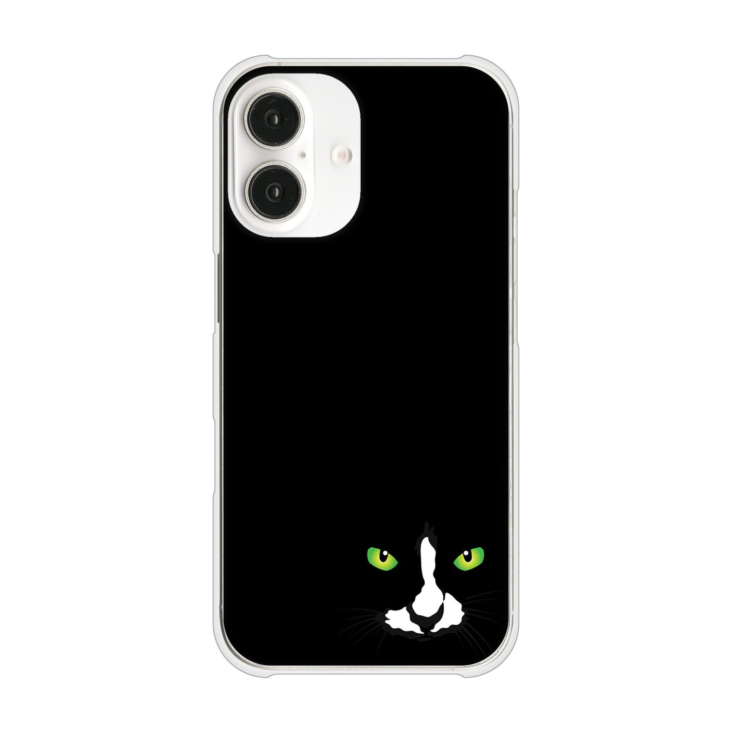 iPhone 16 398 黒ネコ ハードケース 背面印刷