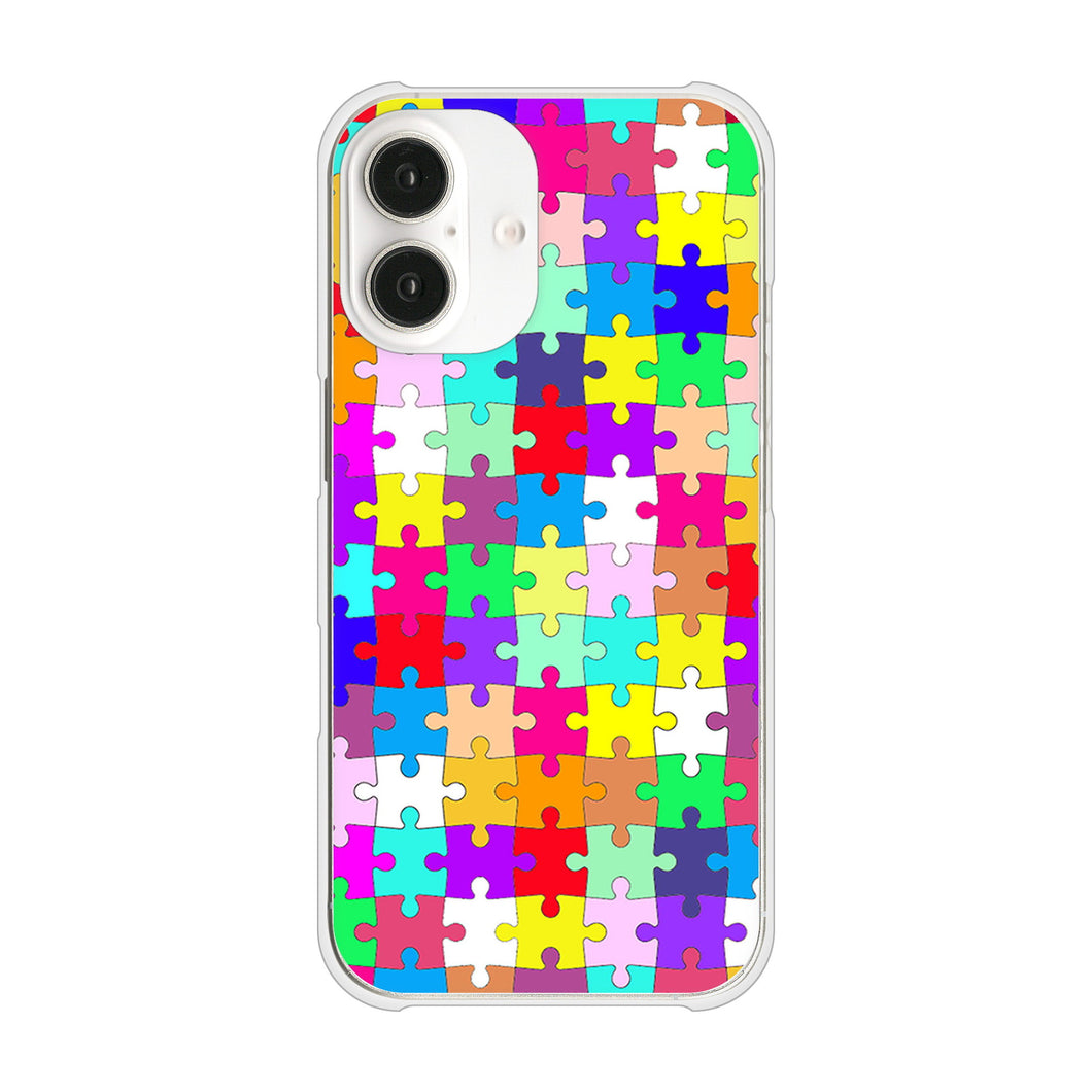 iPhone 16 727 カラフルパズル ハードケース 背面印刷