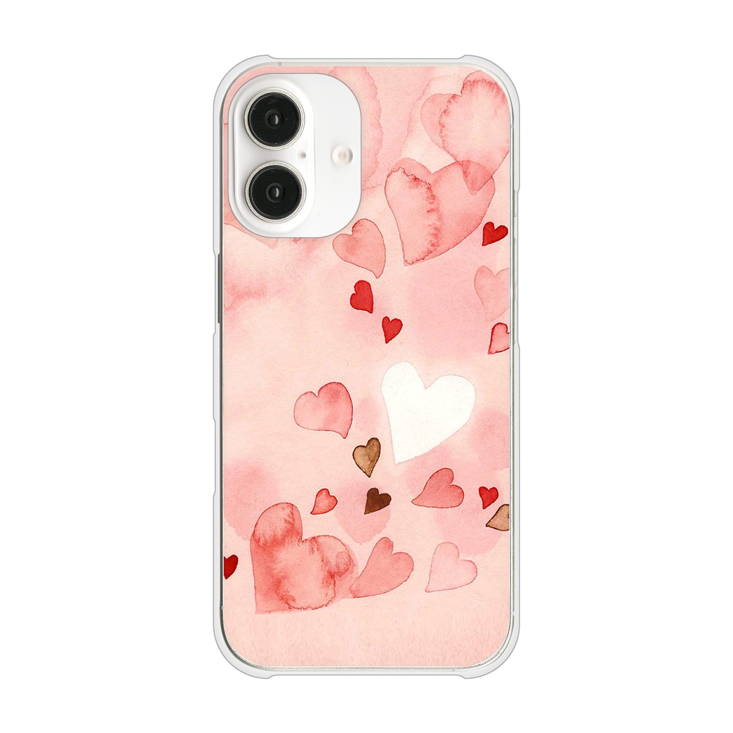 iPhone 16 1125 ハートの和紙 ハードケース 背面印刷