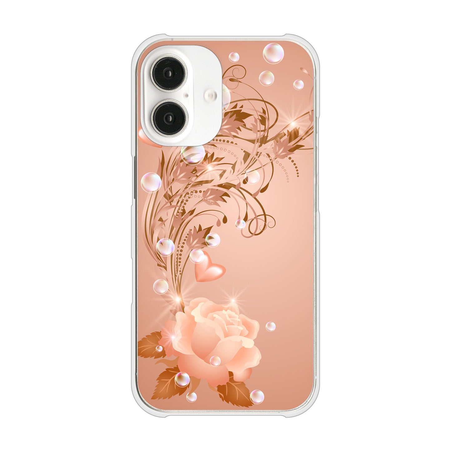 iPhone 16 ロマンチックなバラ ハードケース 背面印刷
