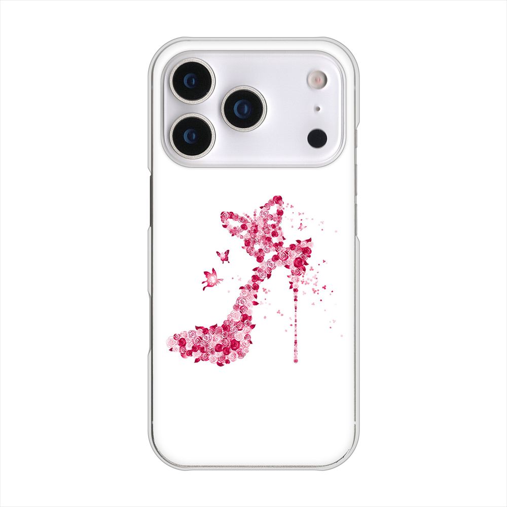 iPhone 18 Pro 高画質仕上げ 背面印刷 ハードケース 【387 薔薇のハイヒール】