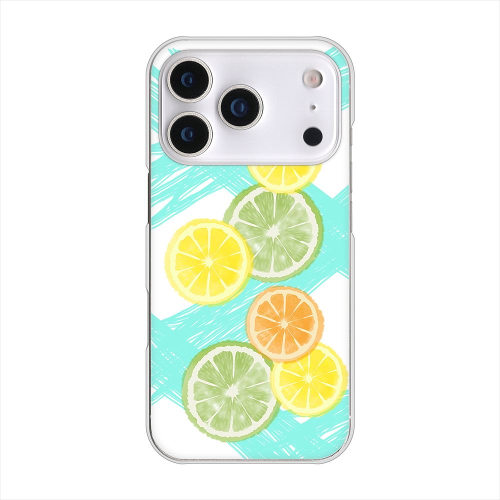 iPhone 18 Pro 高画質仕上げ 背面印刷 ハードケース 【YJ183 オレンジライム】