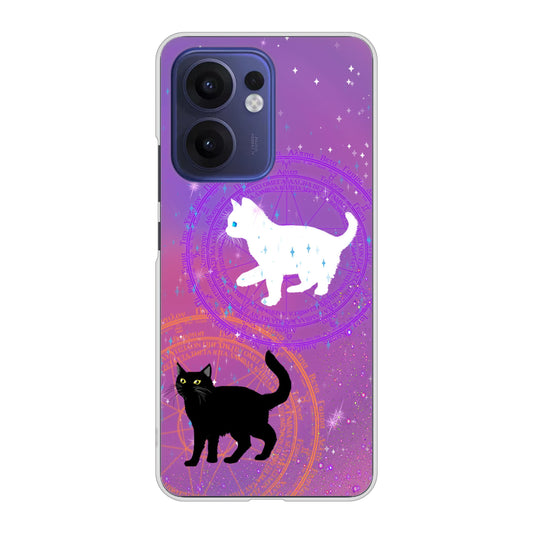 OPPO Reno13 A OPG05 UQ mobile 魔法陣猫 ハードケース 背面印刷