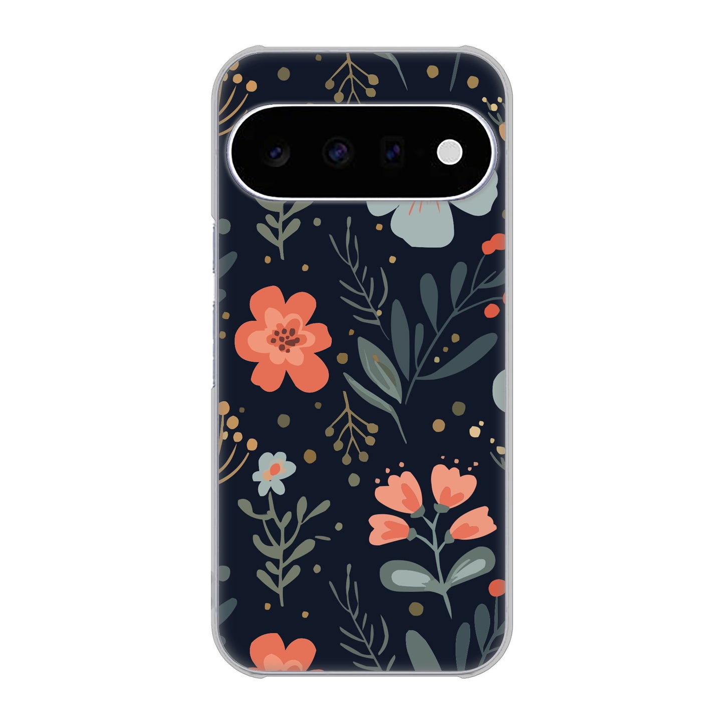 Google Pixel 11 北欧風花柄 ハードケース 背面印刷