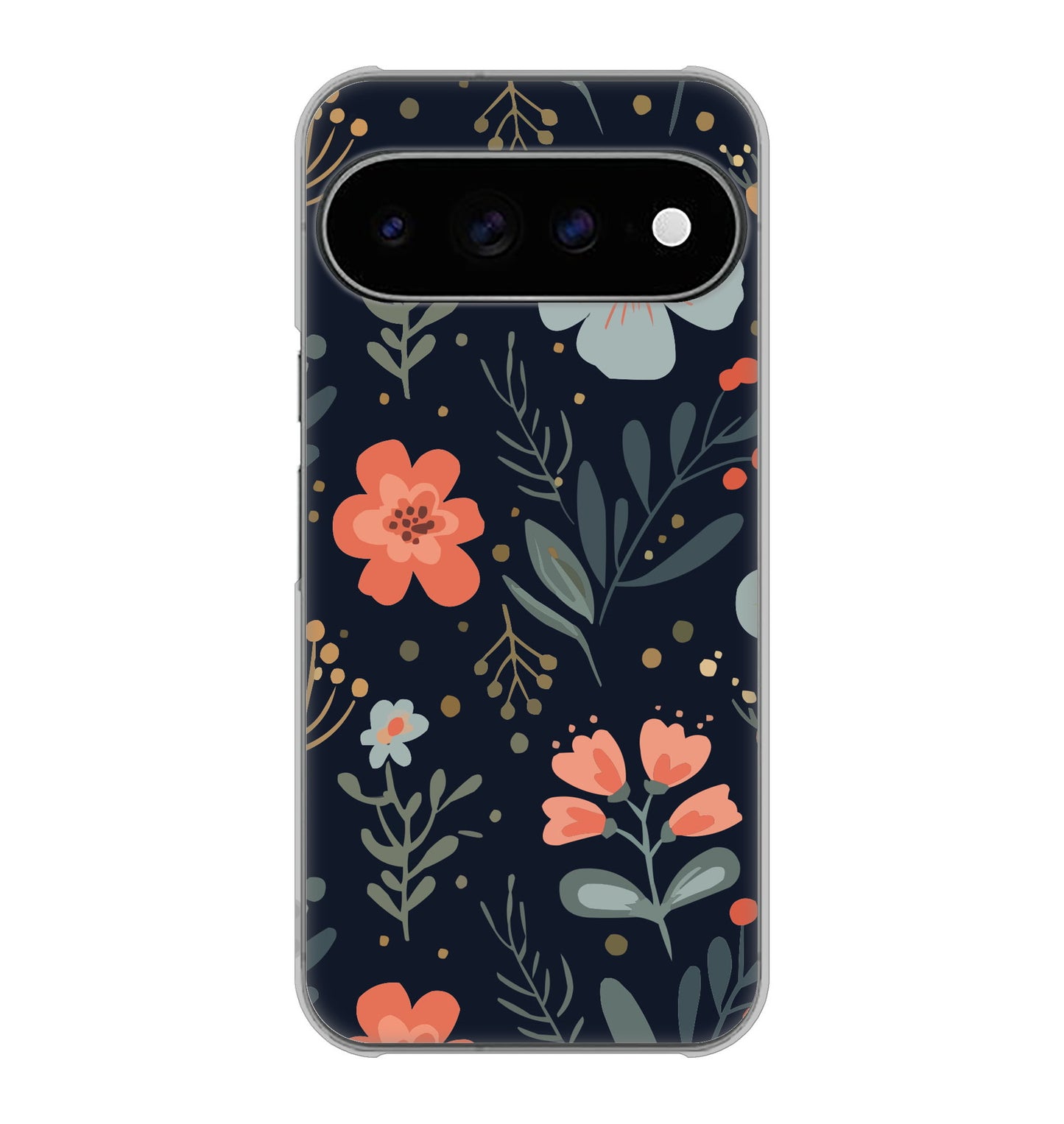 Google Pixel 11 Pro XL 北欧風花柄 ハードケース 背面印刷