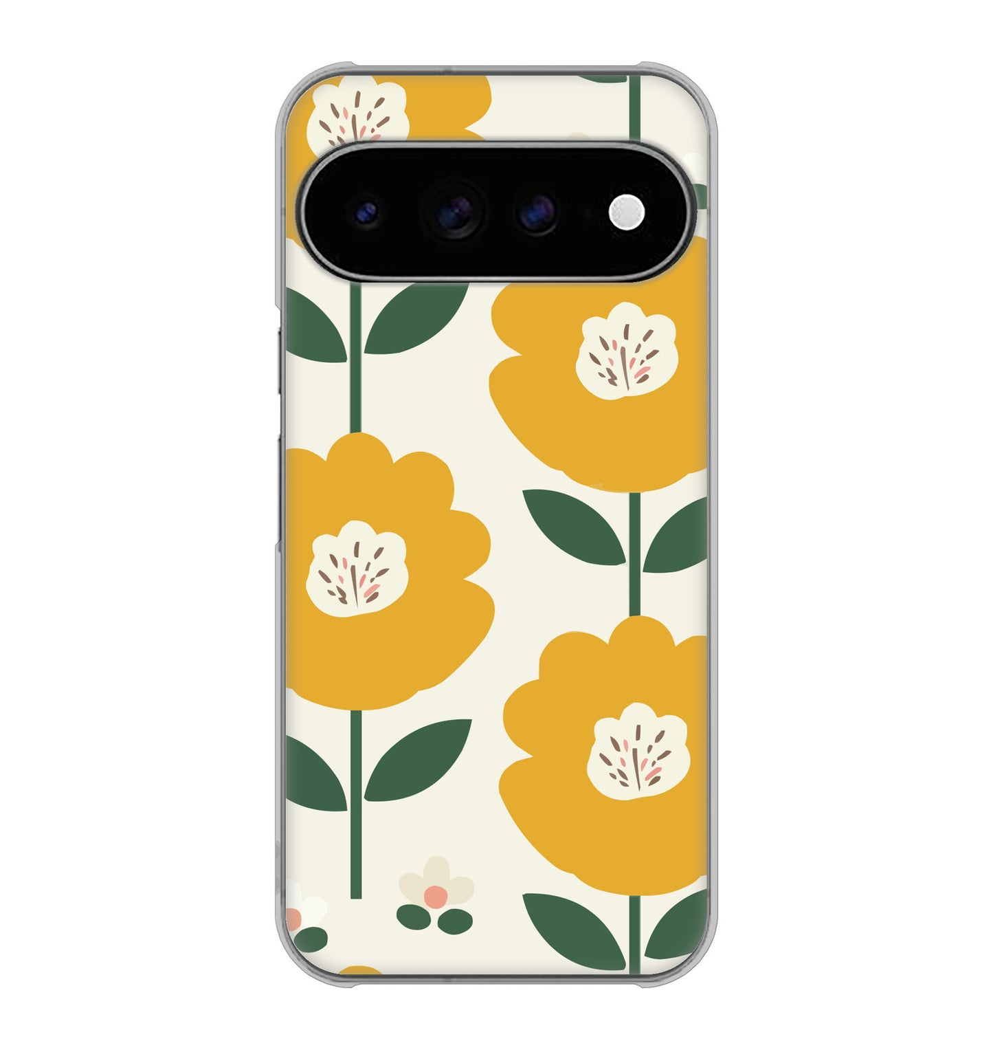 Google Pixel 11 Pro XL 北欧風花柄 ハードケース 背面印刷