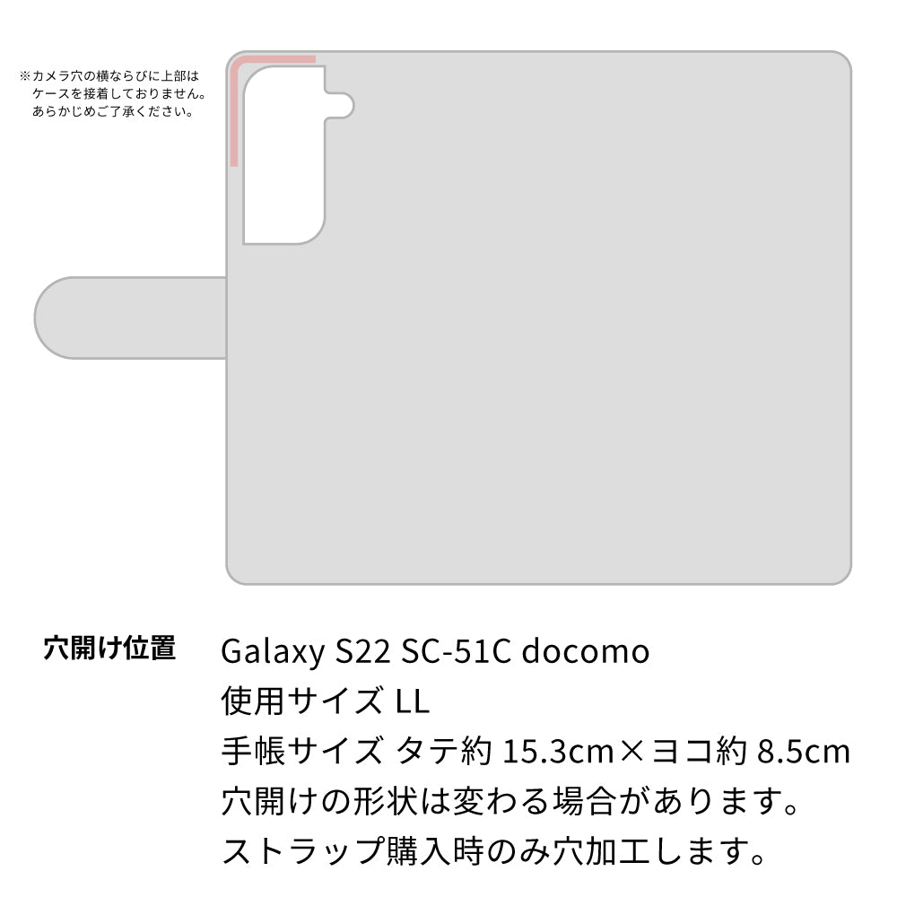 Galaxy S22 SC-51C docomo ステンドグラス＆イタリアンレザー 手帳型ケース 耐衝撃