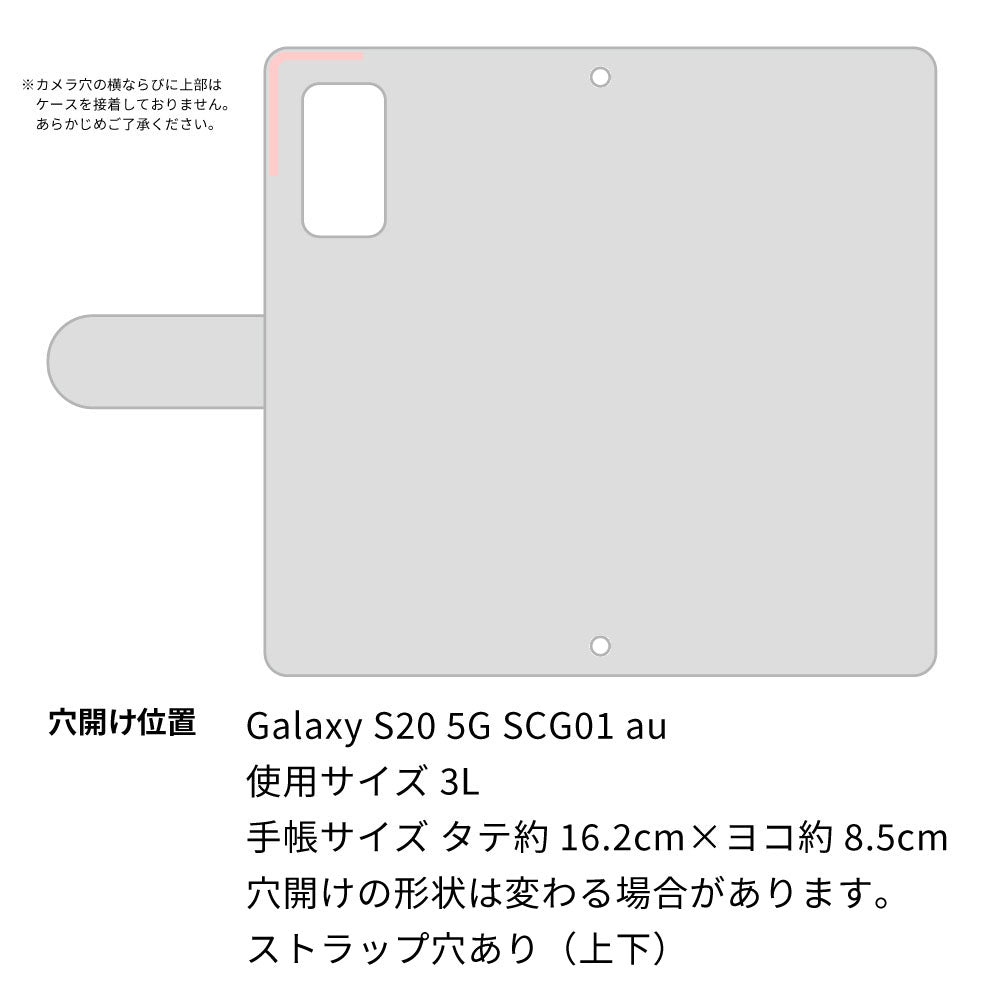 Galaxy S20 5G SCG01 au 借りてきた猫 プリント手帳型ケース 耐衝撃